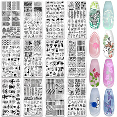 Biutee Nail Stamping Plates Flowers Pattern provides floral motifs for chic nails.