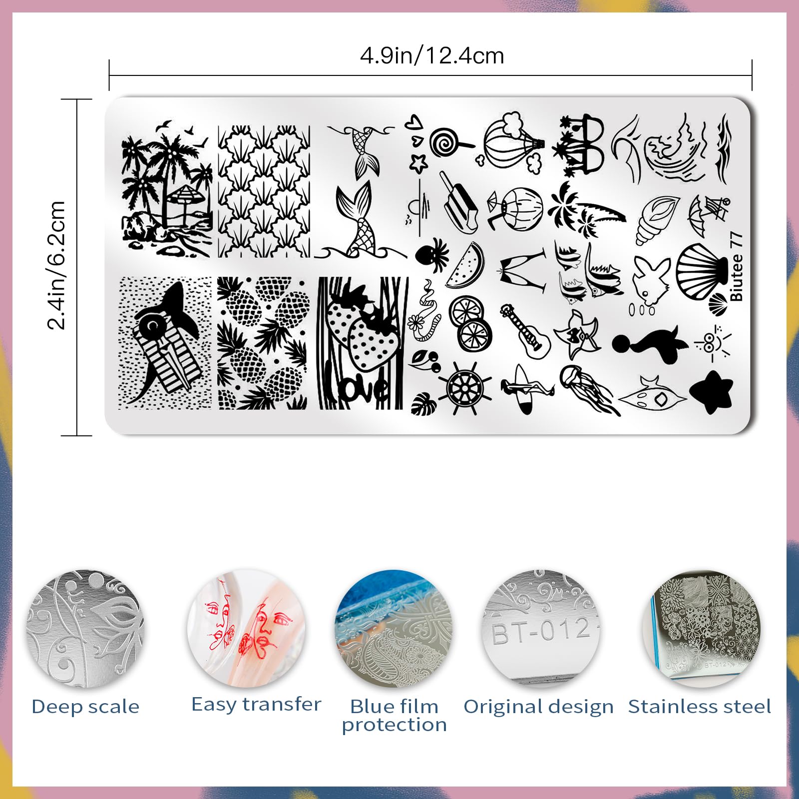 Biutee Nail Stamping Plates Lace Pattern enables delicate, sophisticated nail art.