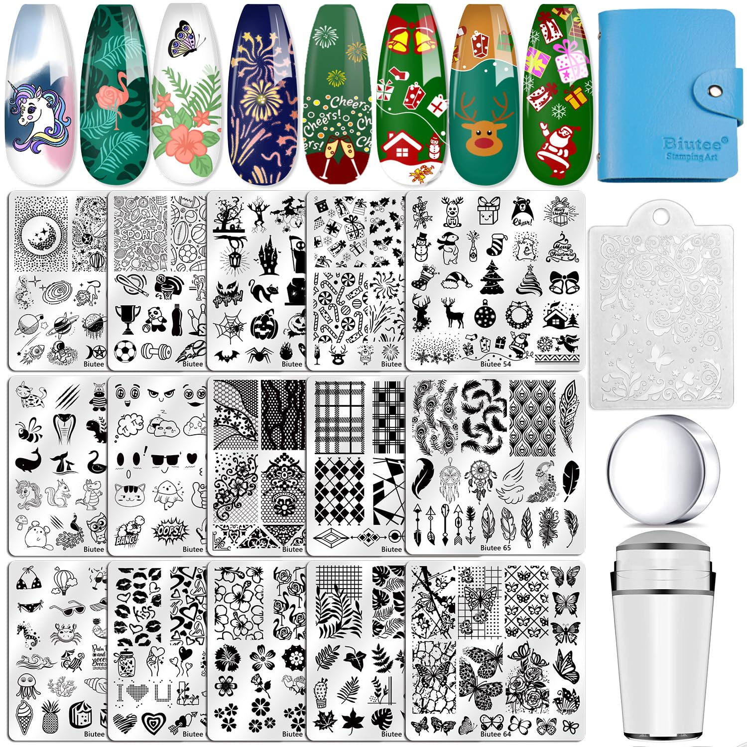Biutee nail stamping plates set 15pcs expand creative options for custom nails.