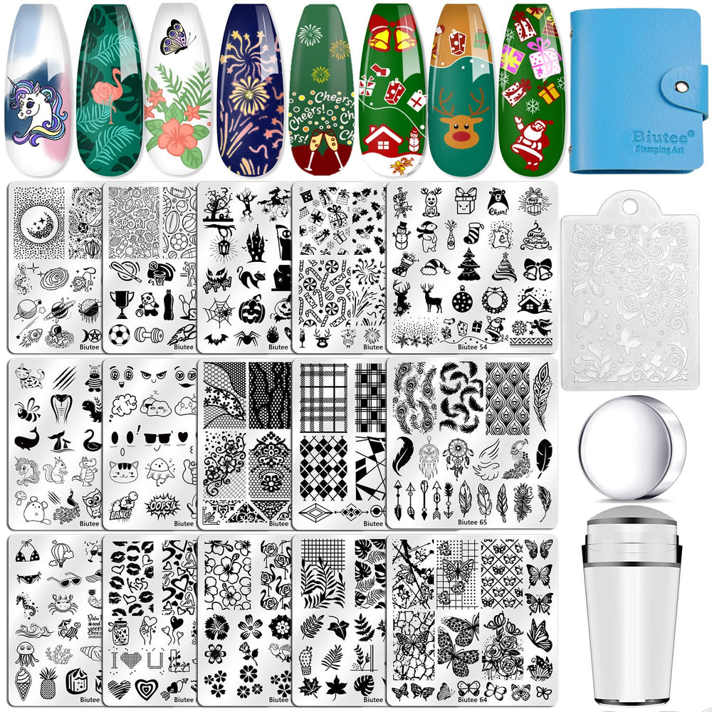 Biutee nail stamping plates set 15pcs expand creative options for custom nails.