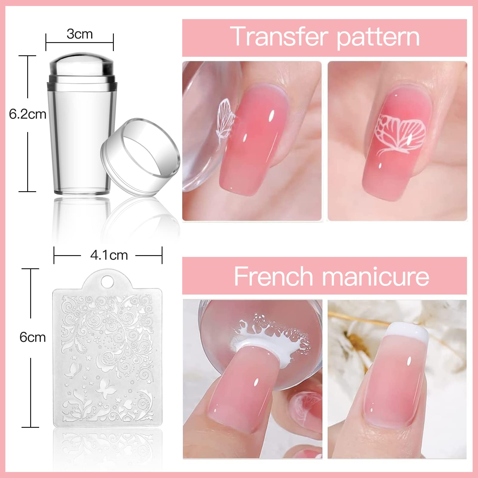 Biutee Nail Stamping Plates Star Pattern adds festive holiday accents.