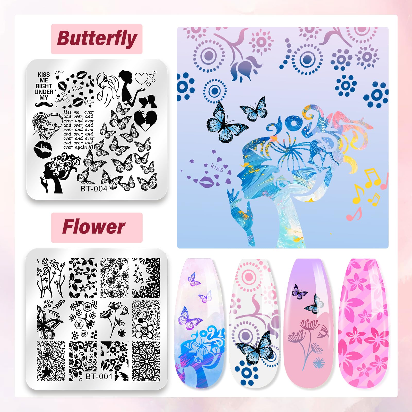 Biutee stamper and scraper kit enables precise transfers for clean nail designs