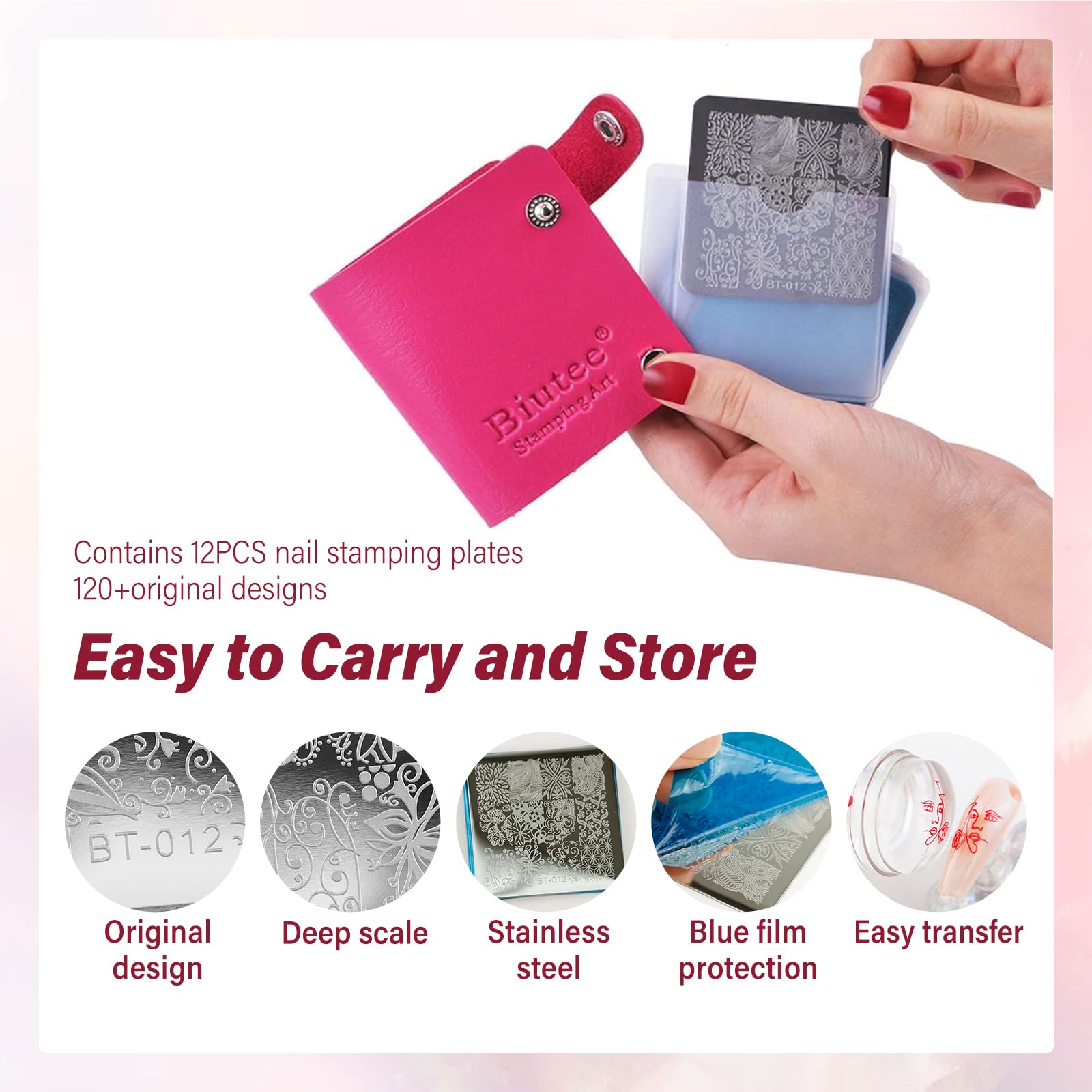 Biutee stamping gels eight colors offer bold, creative color options