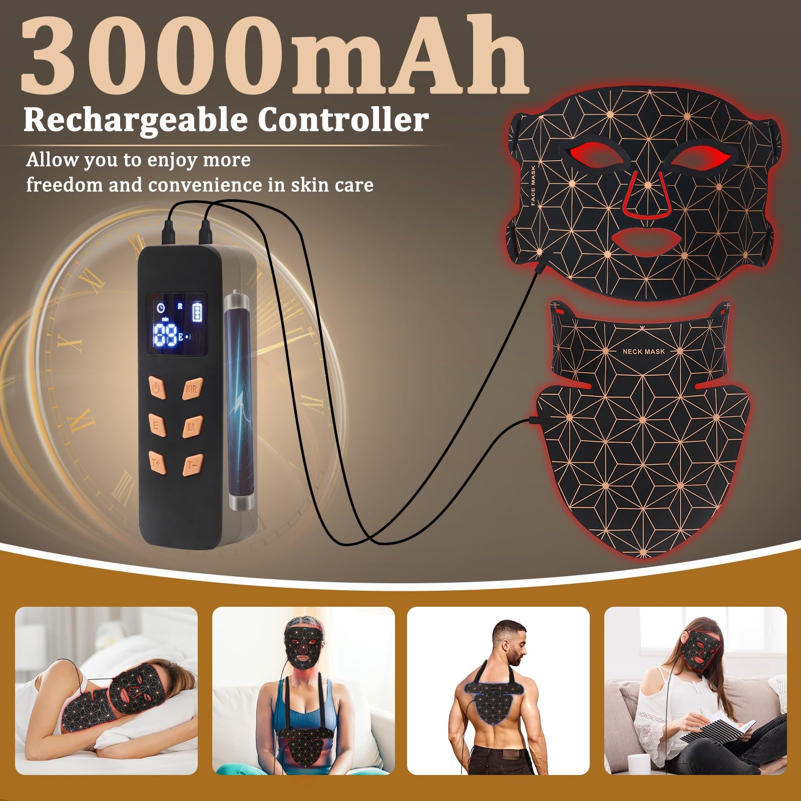 Biuufish rechargeable 3000mAh battery enabling cordless sessions.
