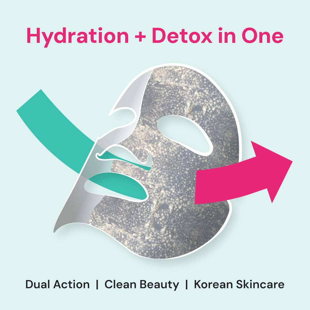 BIVID In & Out tea tree essence on skin promotes oil balance during masking.