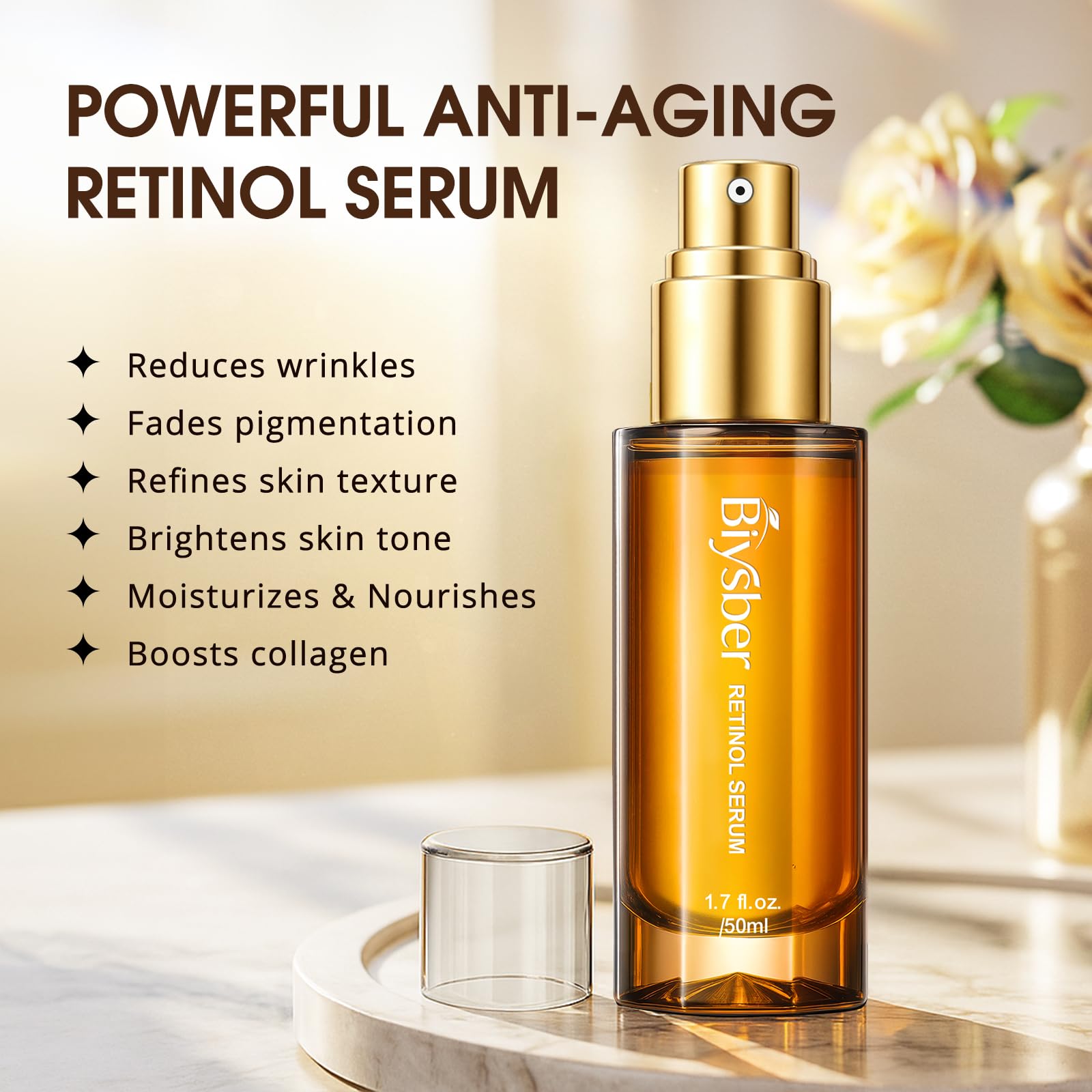 BIYSBER hydration-boost shot highlights plump, refreshed skin on face and neck.