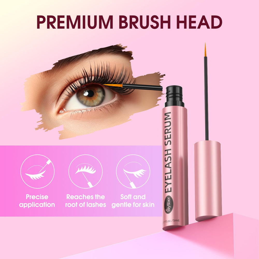 Biysber Lash Serum applied along lash line for daily maintenance.