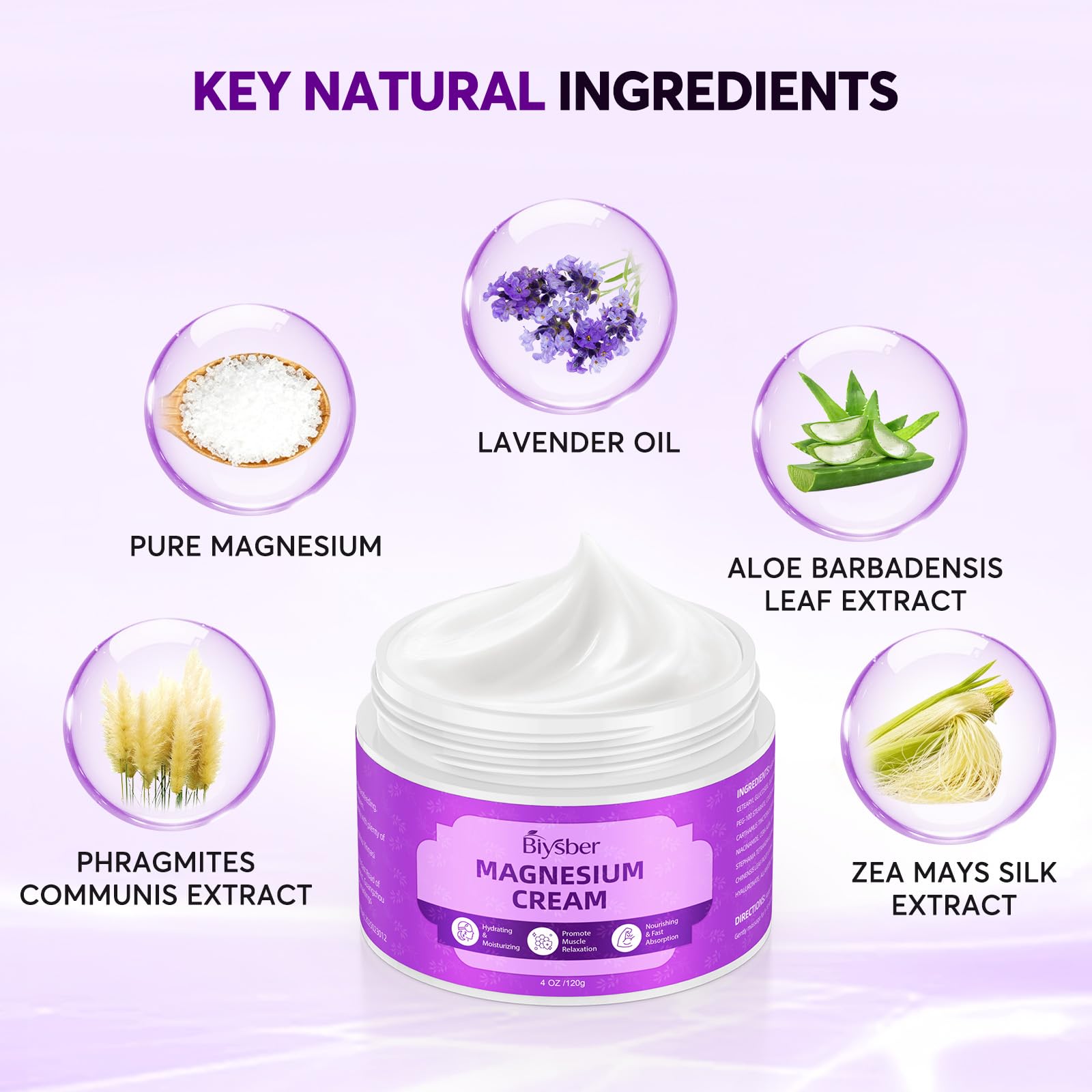 BIYSBER non greasy magnesium lotion features easy rub-in for daily use
