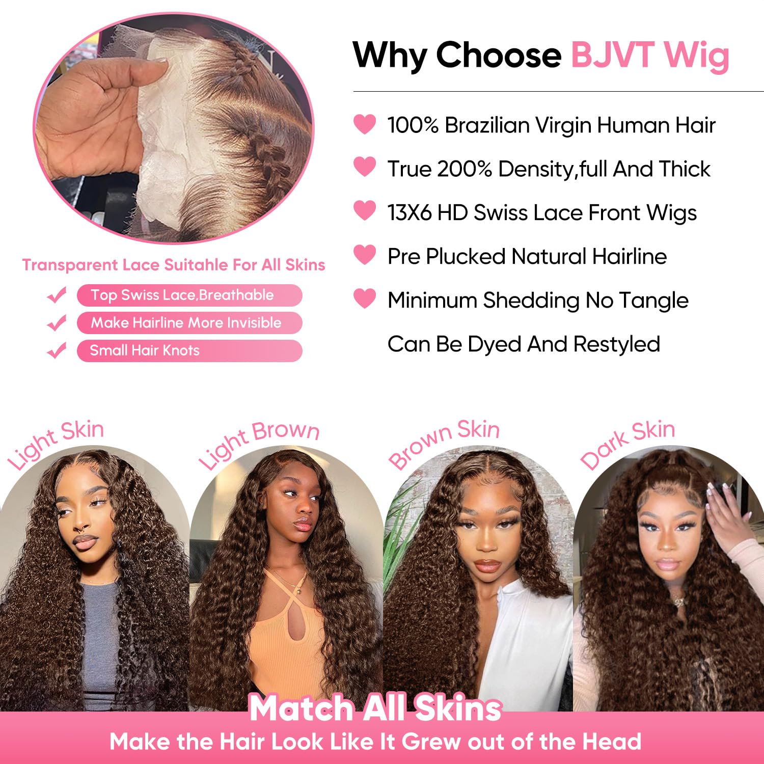 BJVT 13x6 HD lace frontal wig seamless parting look