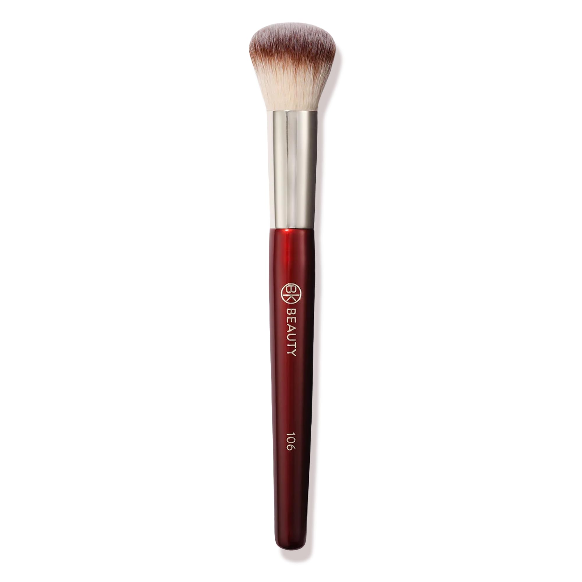 BK Beauty 106 Round Foundation Brush dense-dome closeup enables streak-free foundation.