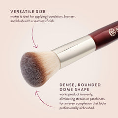 BK Beauty 106 Round Foundation Brush multi-task action on cheeks and forehead for versatility.