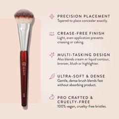 BK Beauty 109 mini contoured brush cheek-contour blend delivers smooth, controlled contour for natural definition