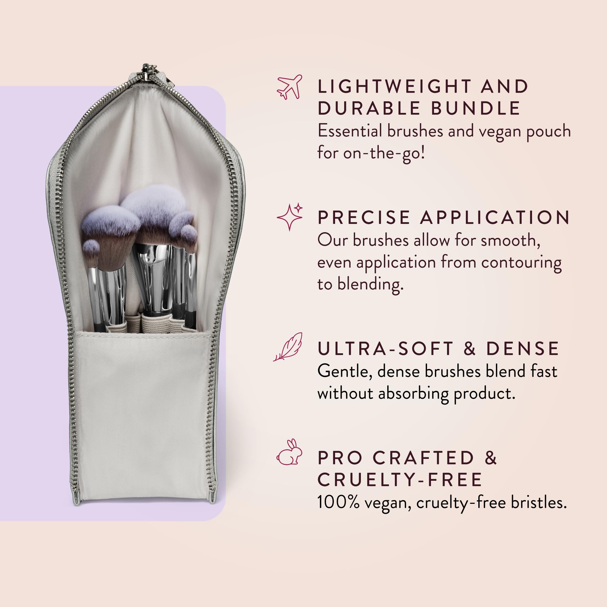 BK Beauty A506 concealer brush targets under-eye areas for precise coverage.