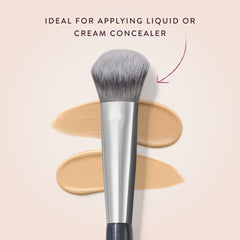 BK Beauty kitten-paw under-eye application demonstrates gentle patting for concealer work.