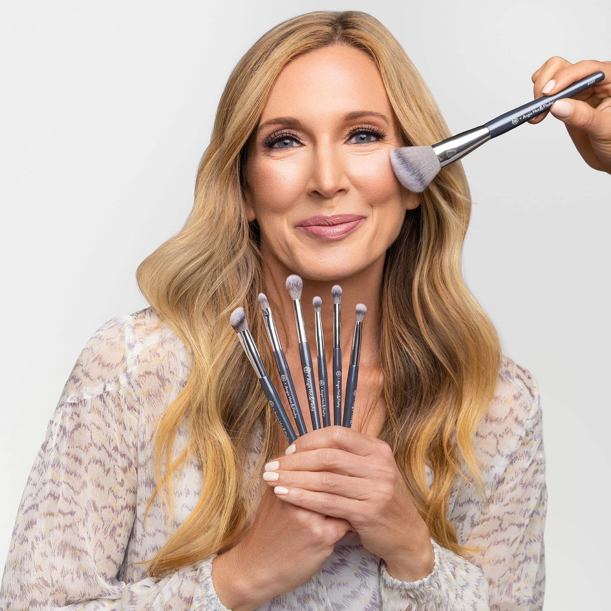 BK Beauty Angie A507 angled brush bronzer diffusion for natural warmth and lift