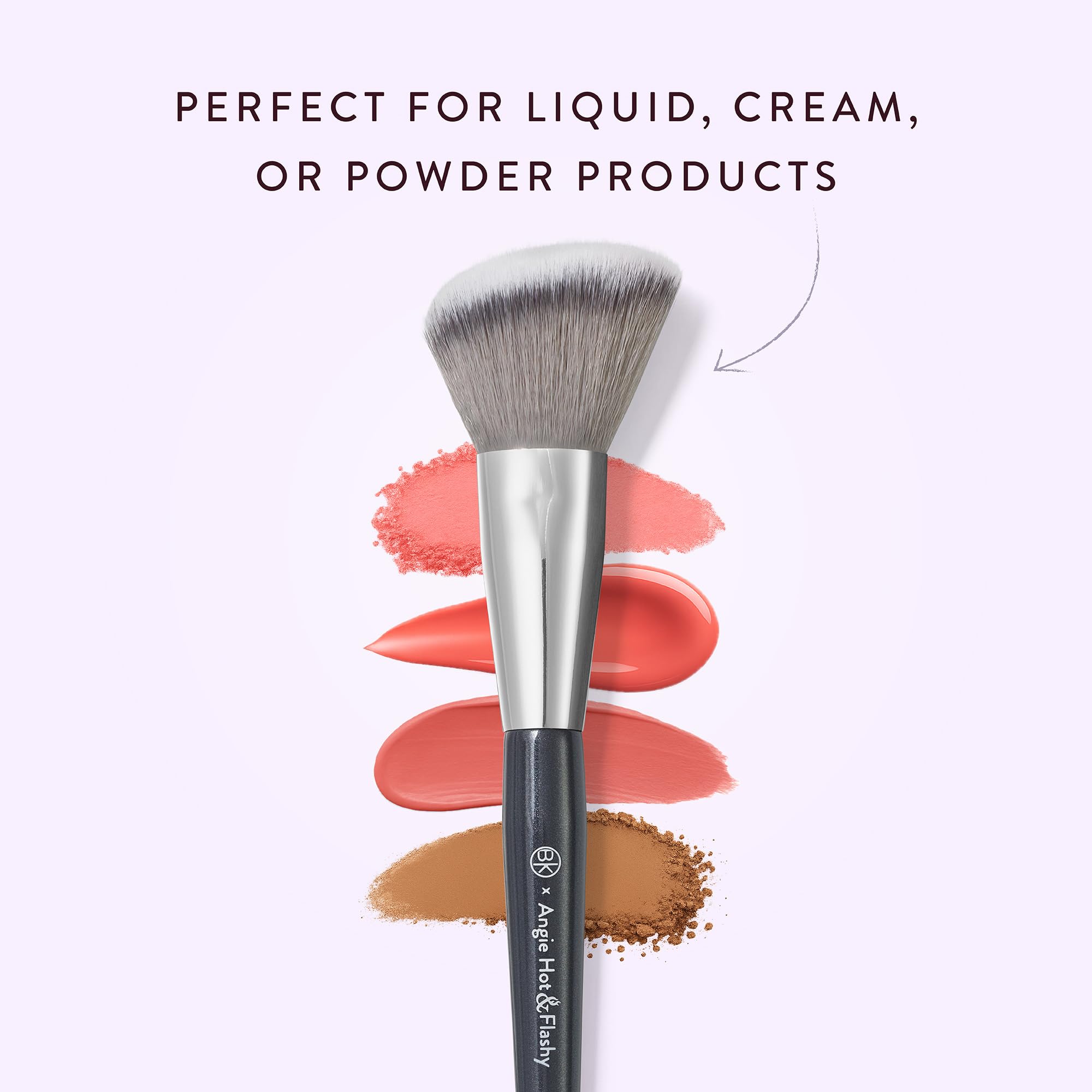 BK Beauty Angie A507 angled brush soft vegan fibers gliding on skin