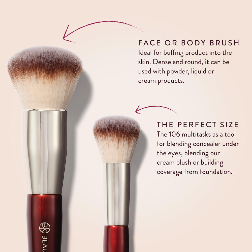BK BEAUTY application demonstration with liquid foundation for even coverage