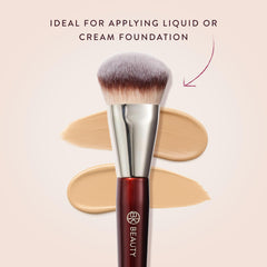 BK Beauty Contoured Foundation Brush blends cream foundation with precise control
