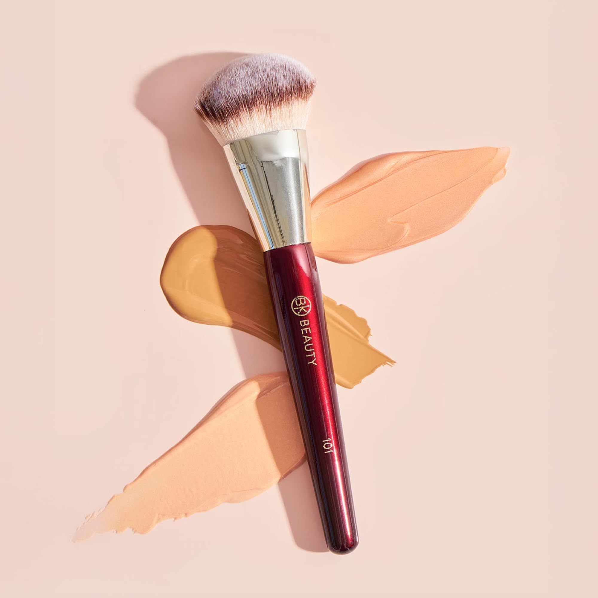 BK Beauty Contoured Foundation Brush made with cruelty-free vegan fibers
