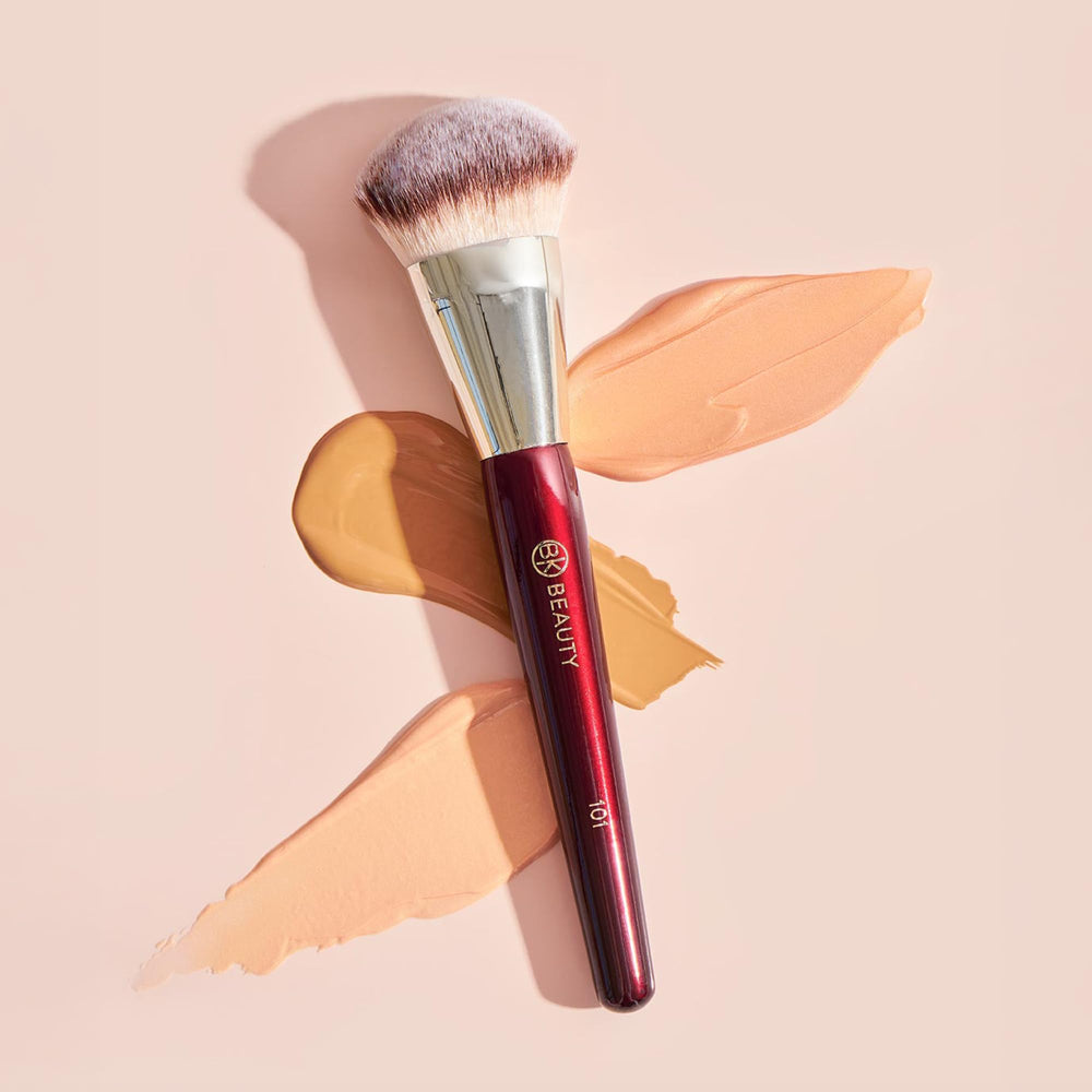 BK Beauty Contoured Foundation Brush made with cruelty-free vegan fibers