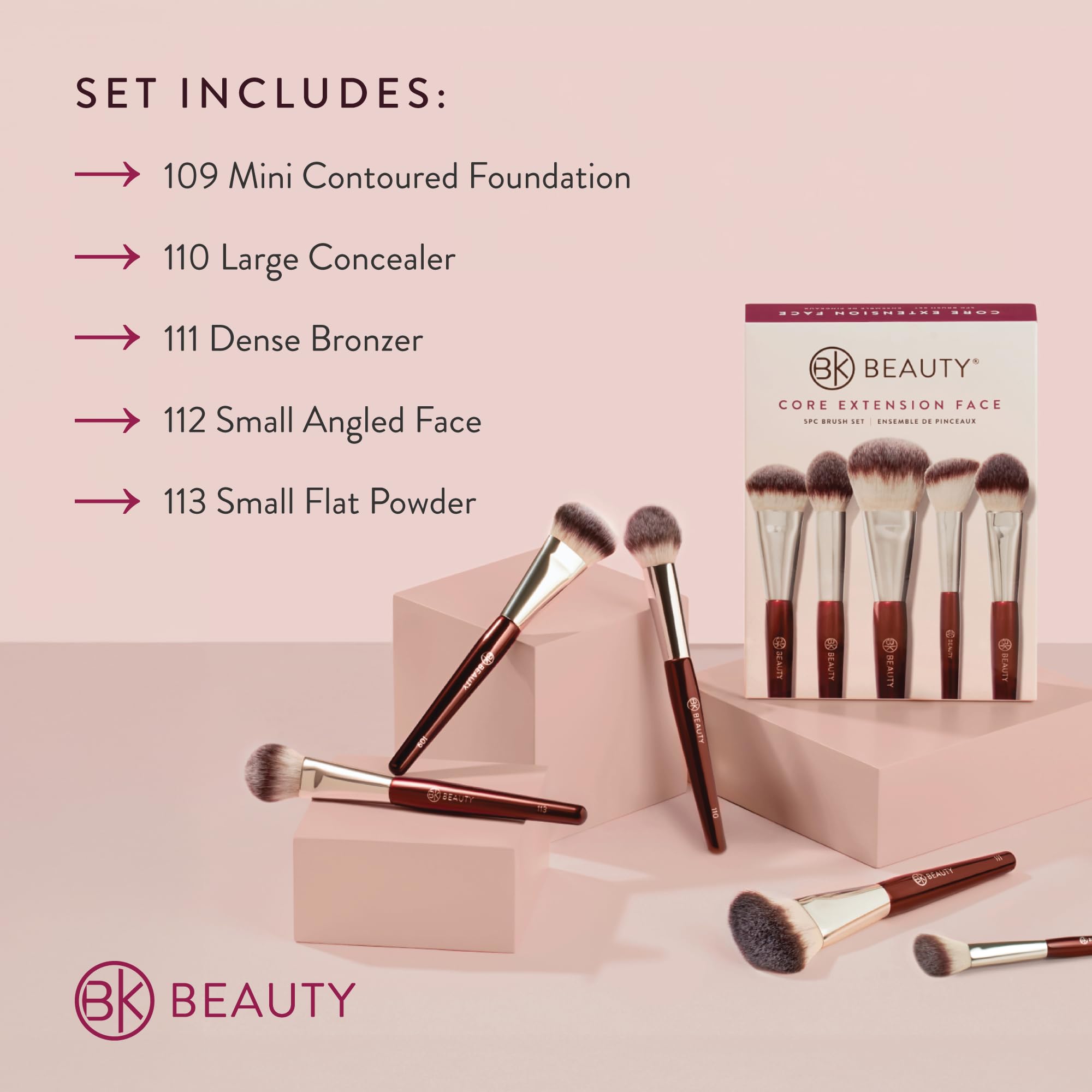 BK Beauty 112 small angled face brush for precise blush and highlighter