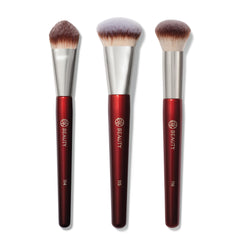 BK Beauty Core Complexion Trio 115 medium-contoured foundation brush for seamless, streak-free coverage.