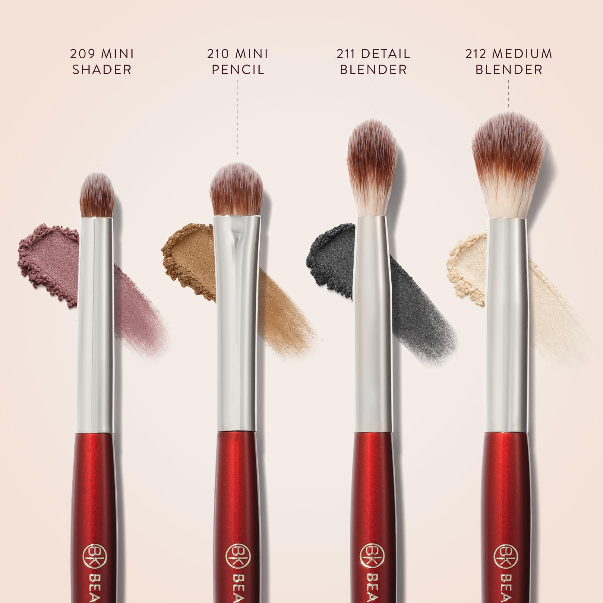 BK BEAUTY CORE LINE EYE SET soft-bristle finish for refined, crease-free color application.