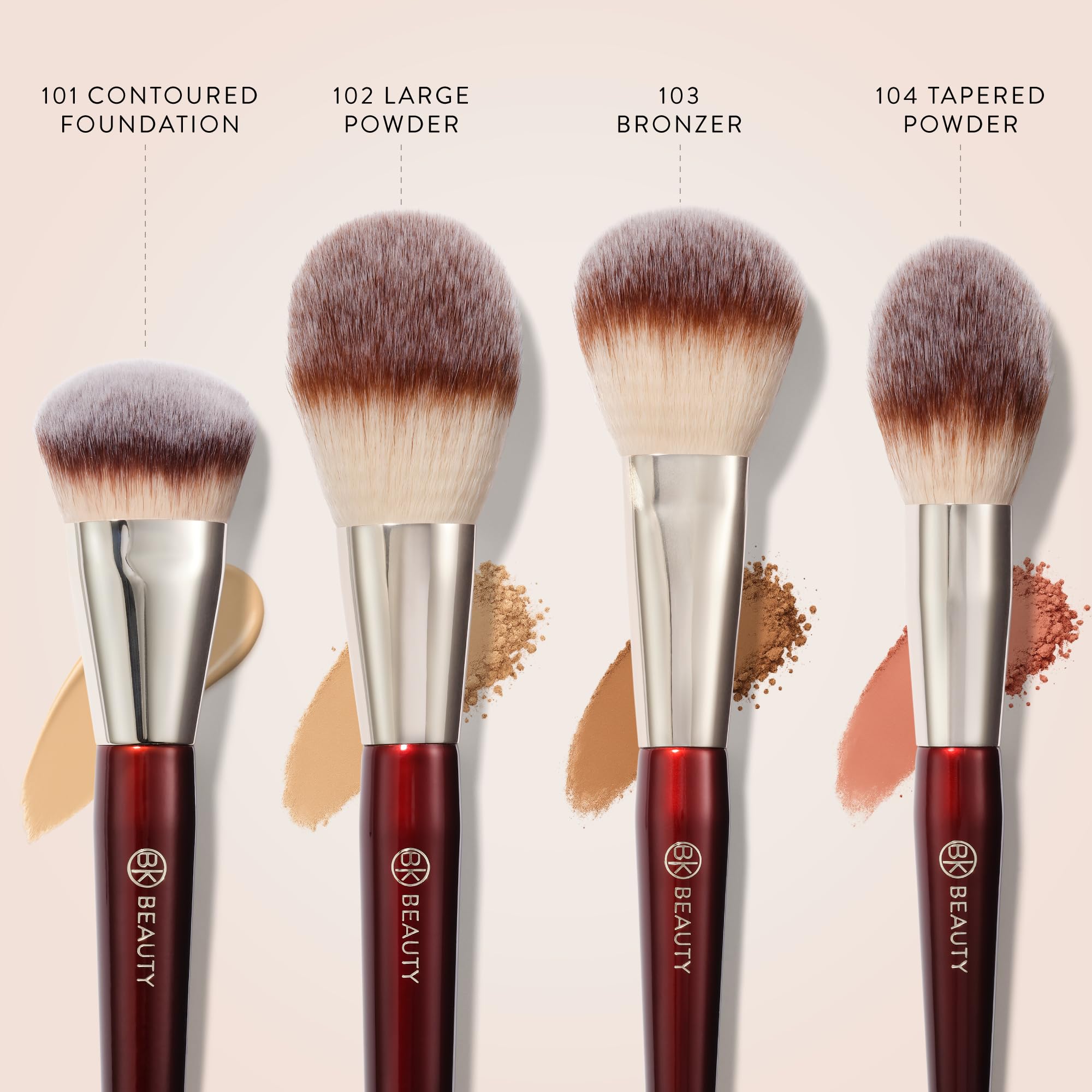 BK BEAUTY Essentials 104 Tapered Powder brush for precise blush, bronzer, or setting