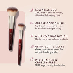 BK BEAUTY foundation brush set packaging highlighting premium tools for flawless results