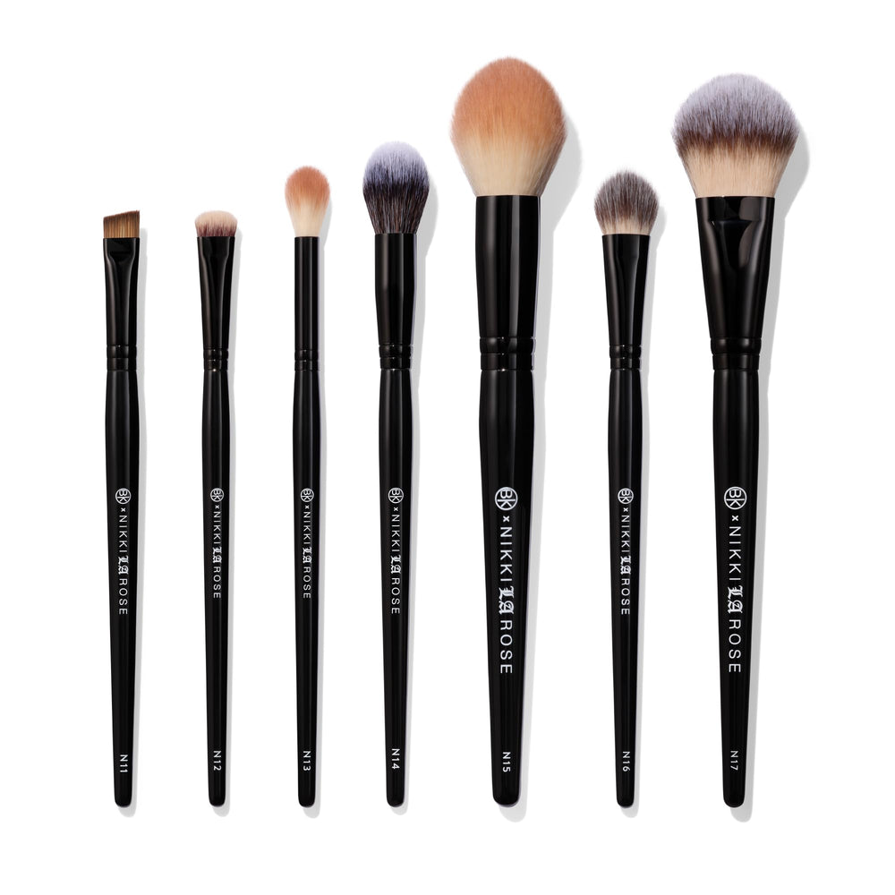 BK Beauty Nikki La Rose 7pc set packaging shows premium professional makeup tools.