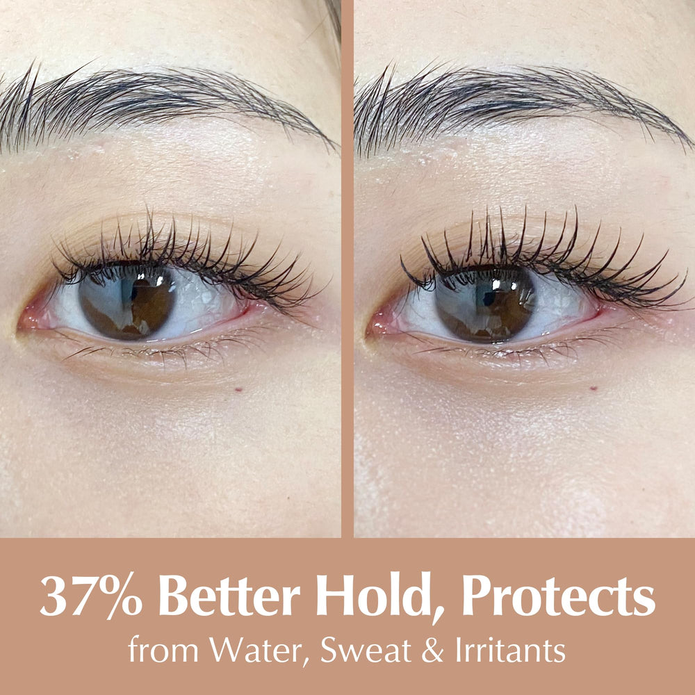 BL Lashes Crystal Drop Sealant closeup highlights clear gloss for neat lash lines