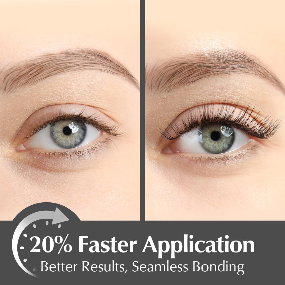 BL Lashes Primer application steps show quick prep for time-saving lash sets