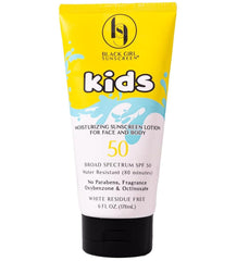 BLACK GIRL SUNSCREEN bottle with SPF50 front view for kids' protection.