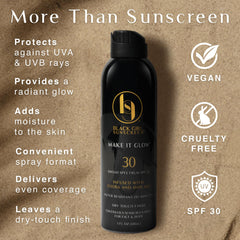 Black Girl Sunscreen Make It Glow applied on face for lightweight, no white cast