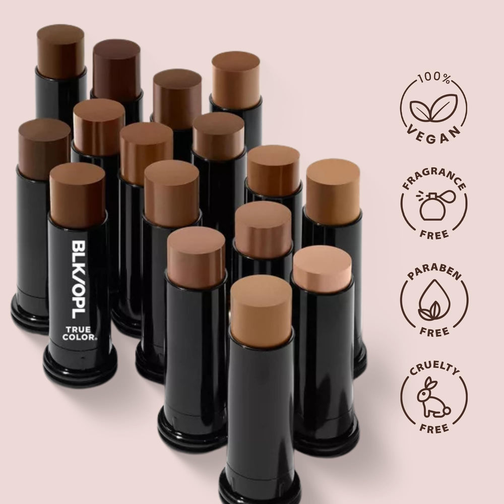 Black Opal foundation stick Topaz application close-up highlighting sculpting and contouring