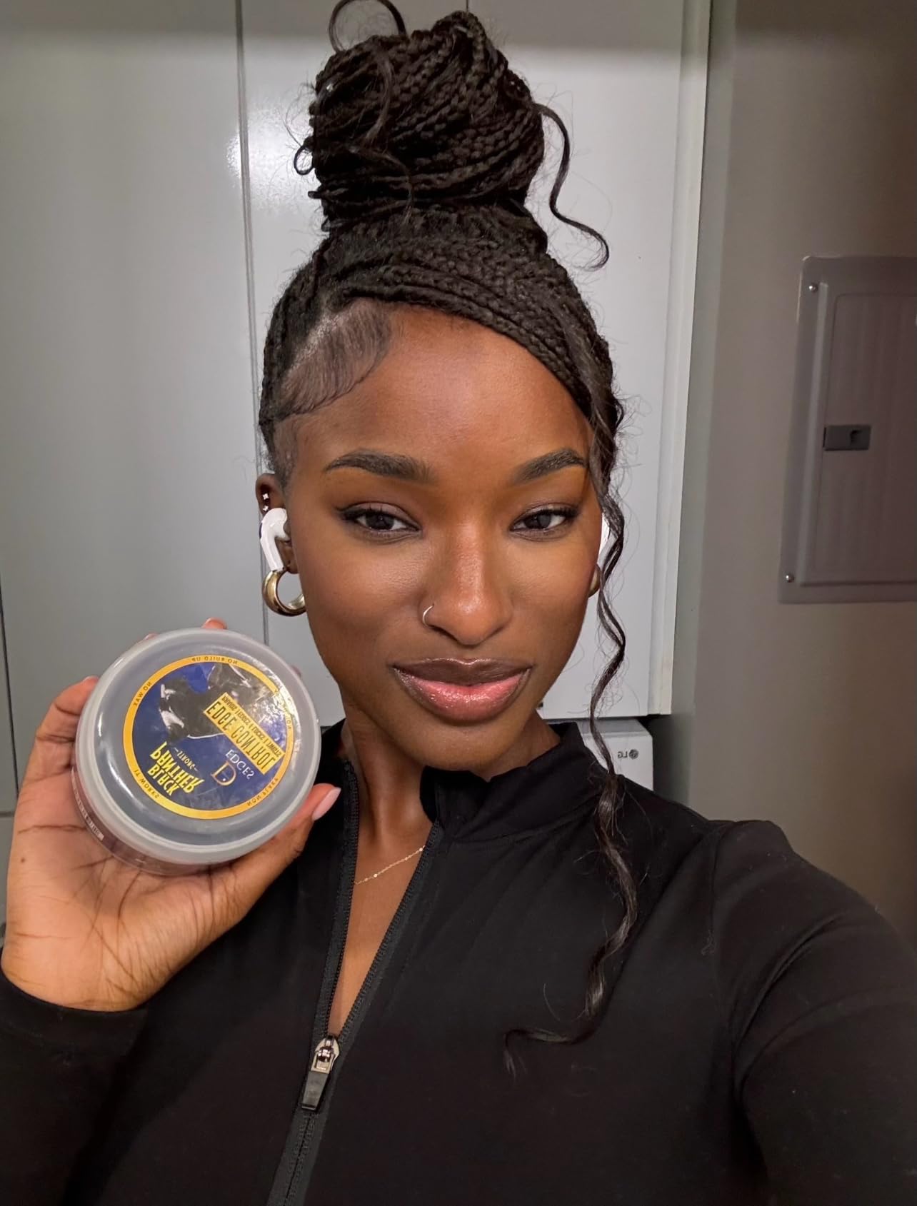 Applying Black Panther edge-control to edges for a smooth, flake-free finish