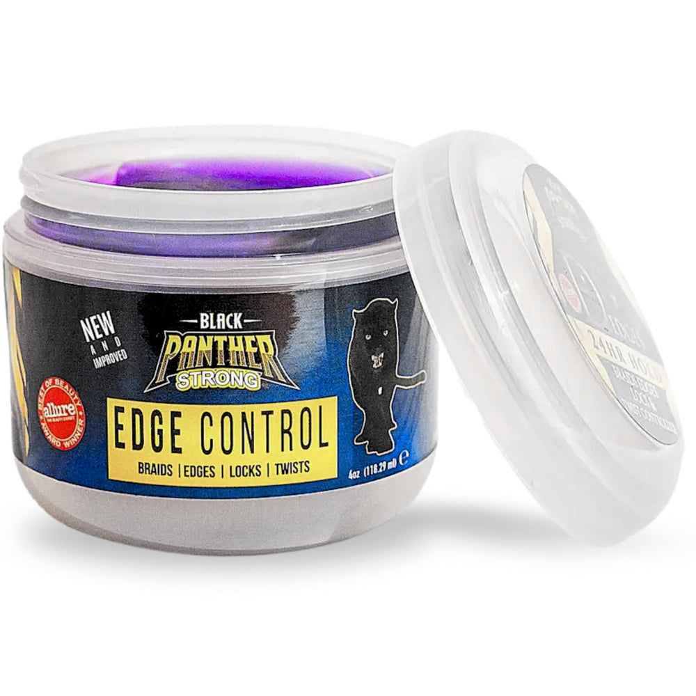 Black Panther Strong Diamond Edges edge-control jar shows strong hold and purity