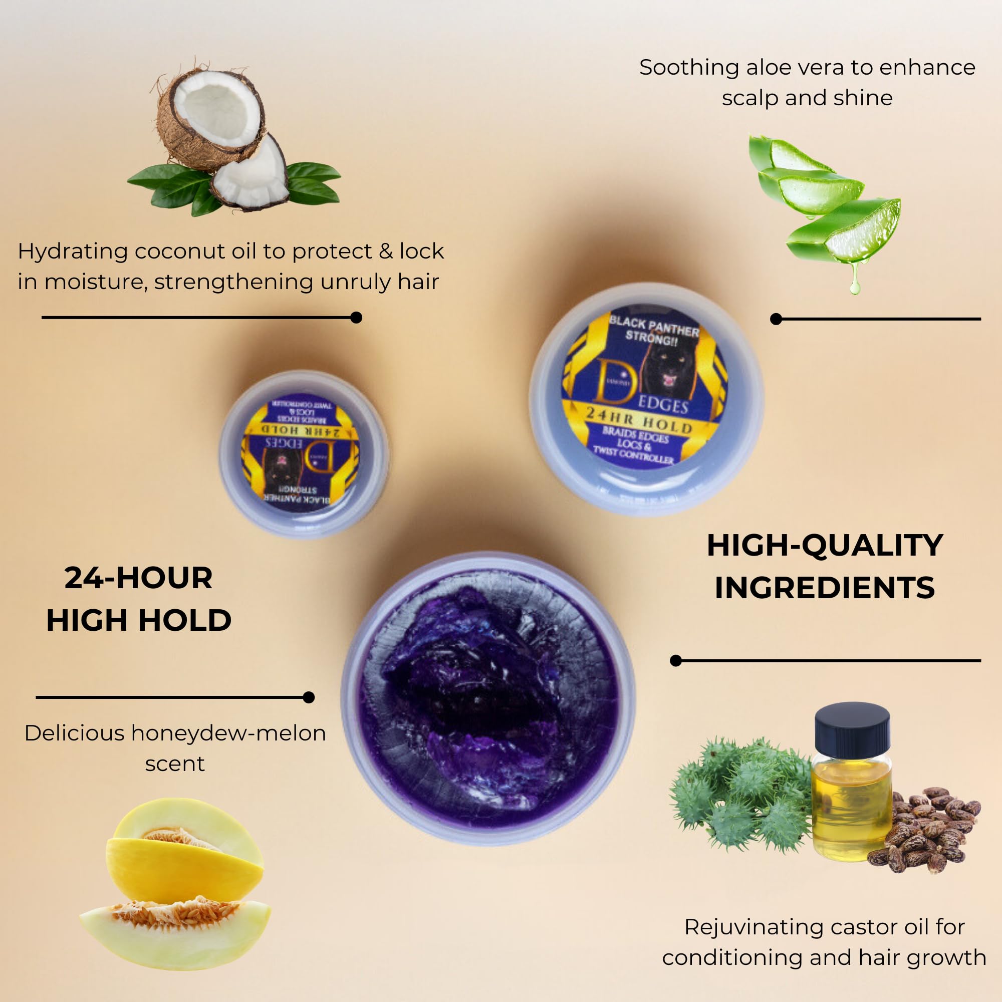 Edge control used on natural hair for moisturized, neat edges