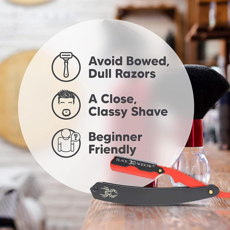 BLACK WIDOW razor shows 1.5 mm blade exposure for sharp lineups and precision.