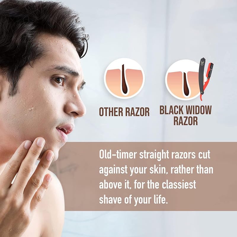 BLACK WIDOW razor rust-resistant stainless steel finish for lasting performance.