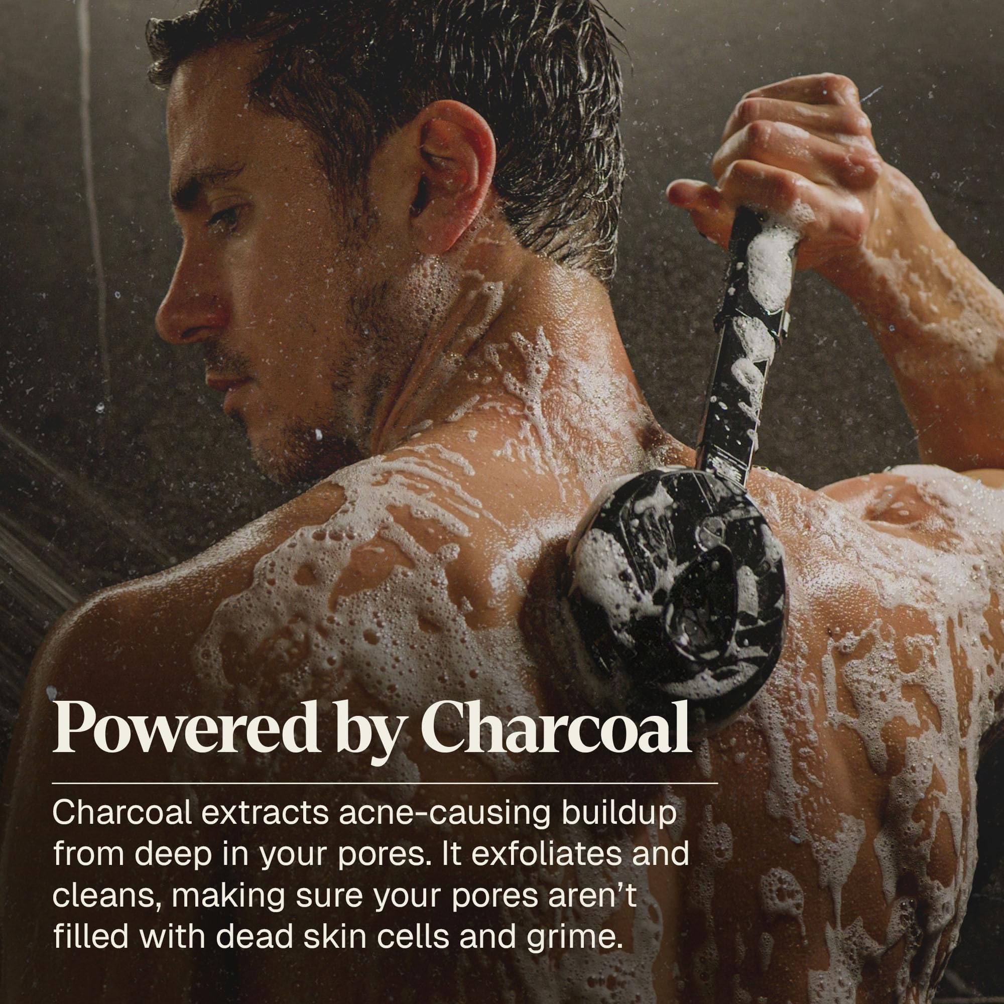 Blue sage and citrus scent label on Black Wolf body wash for a fresh masculine aroma.