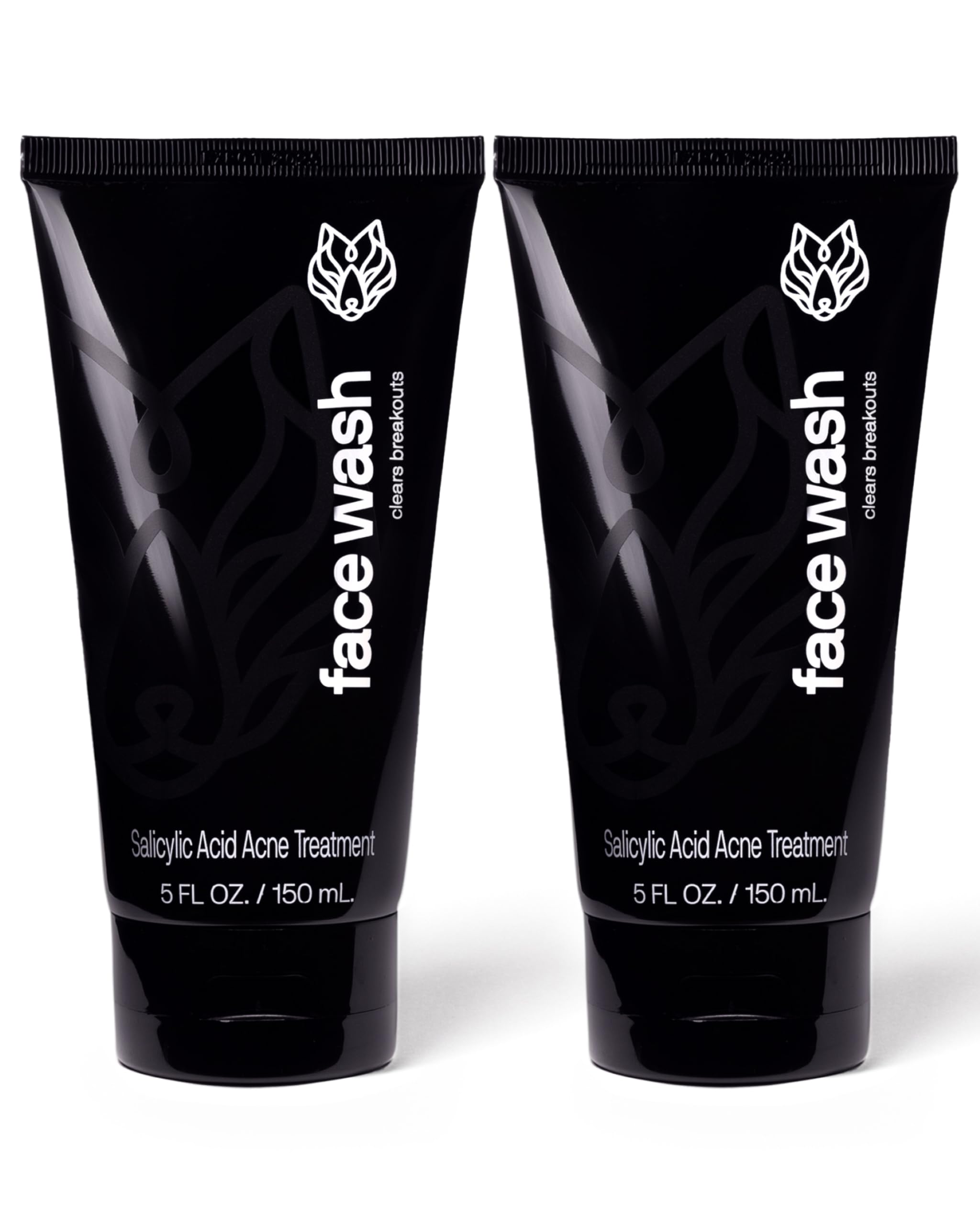 Black Wolf Charcoal Powder Face Wash bottle demonstrating deep cleansing for clearer pores.