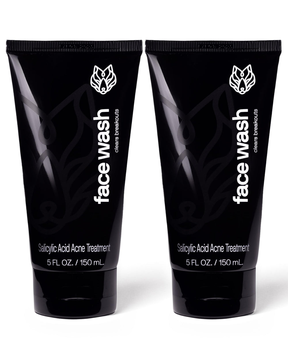 Black Wolf Charcoal Powder Face Wash bottle demonstrating deep cleansing for clearer pores.