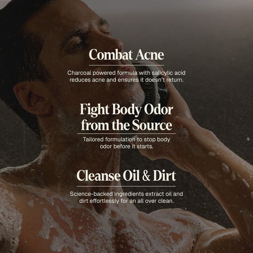 Black Wolf charcoal powder texture supports impurity removal from skin.
