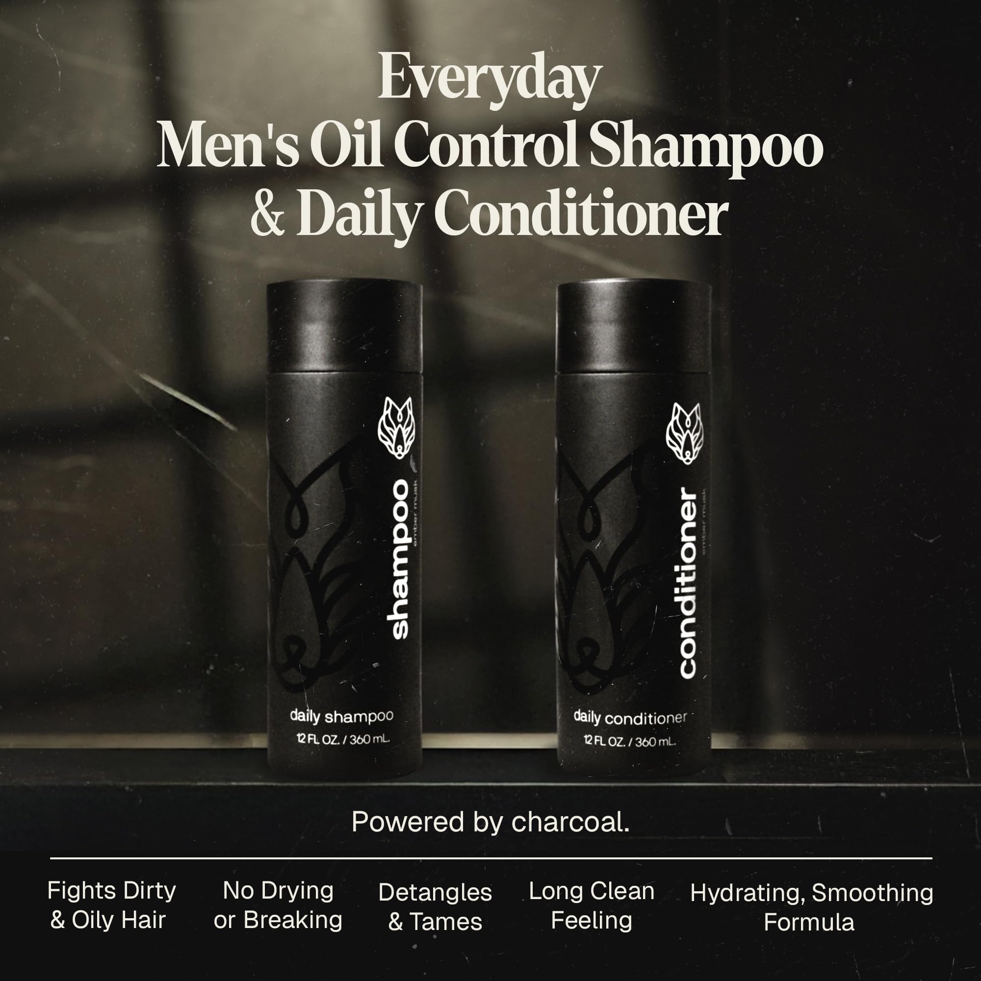 Black Wolf Conditioner bottle 12oz detangles and softens hair for easy styling.