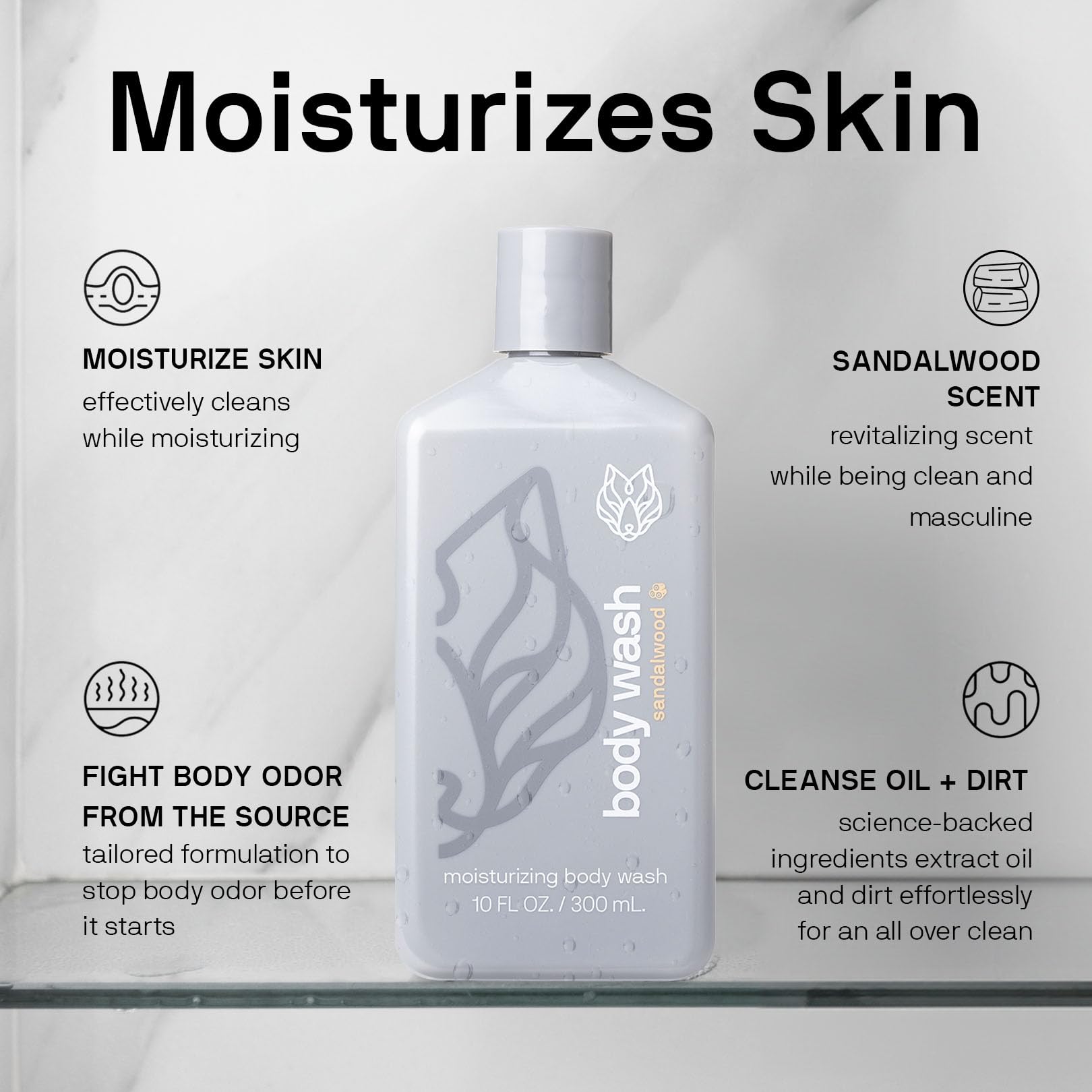 Black Wolf hyaluronic-acid application highlights deep hydration while soothing skin.