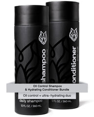 Black Wolf Oil Control Shampoo bottle 12oz cleanses scalp and controls oil.