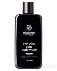 Black Wolf salicylic acid body wash bottle for deep cleansing and acne care.