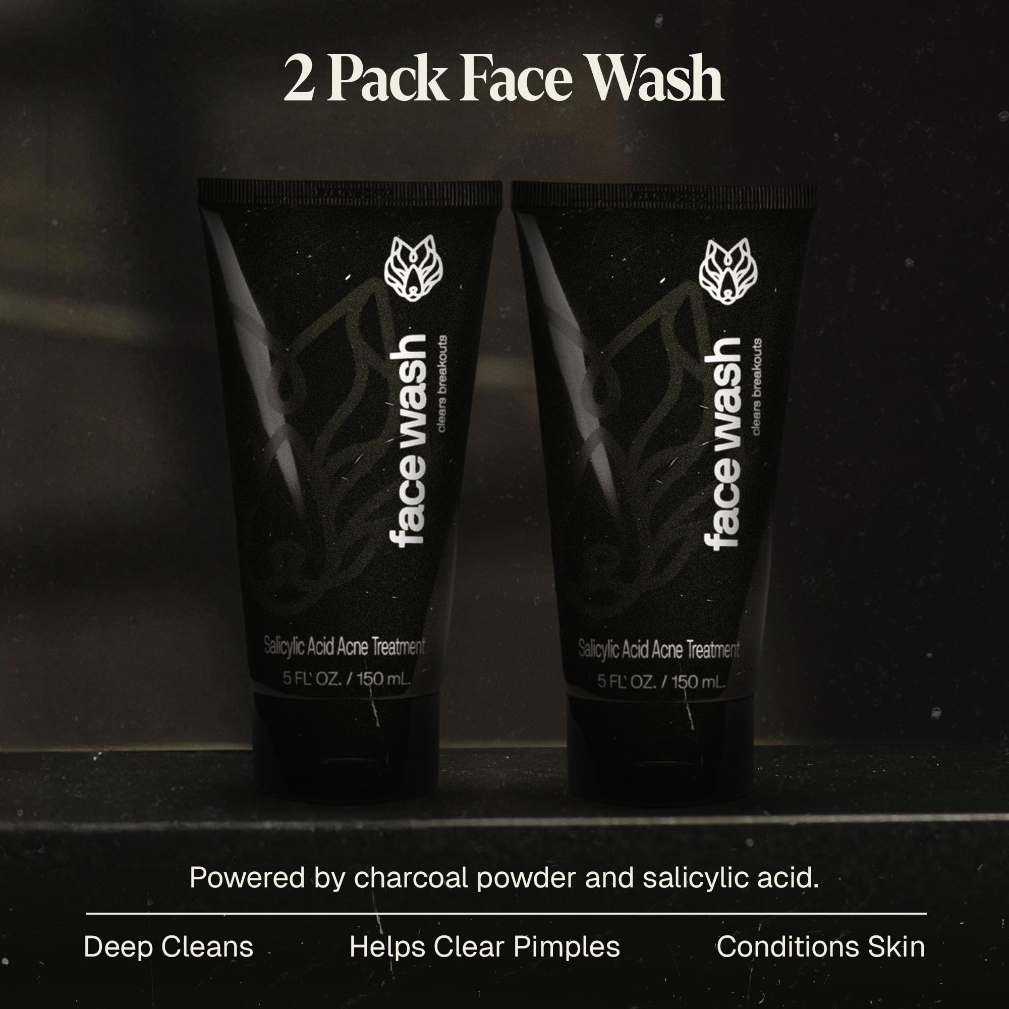 Black Wolf Salicylic acid ingredient close-up indicating pore cleansing and oil control benefits.