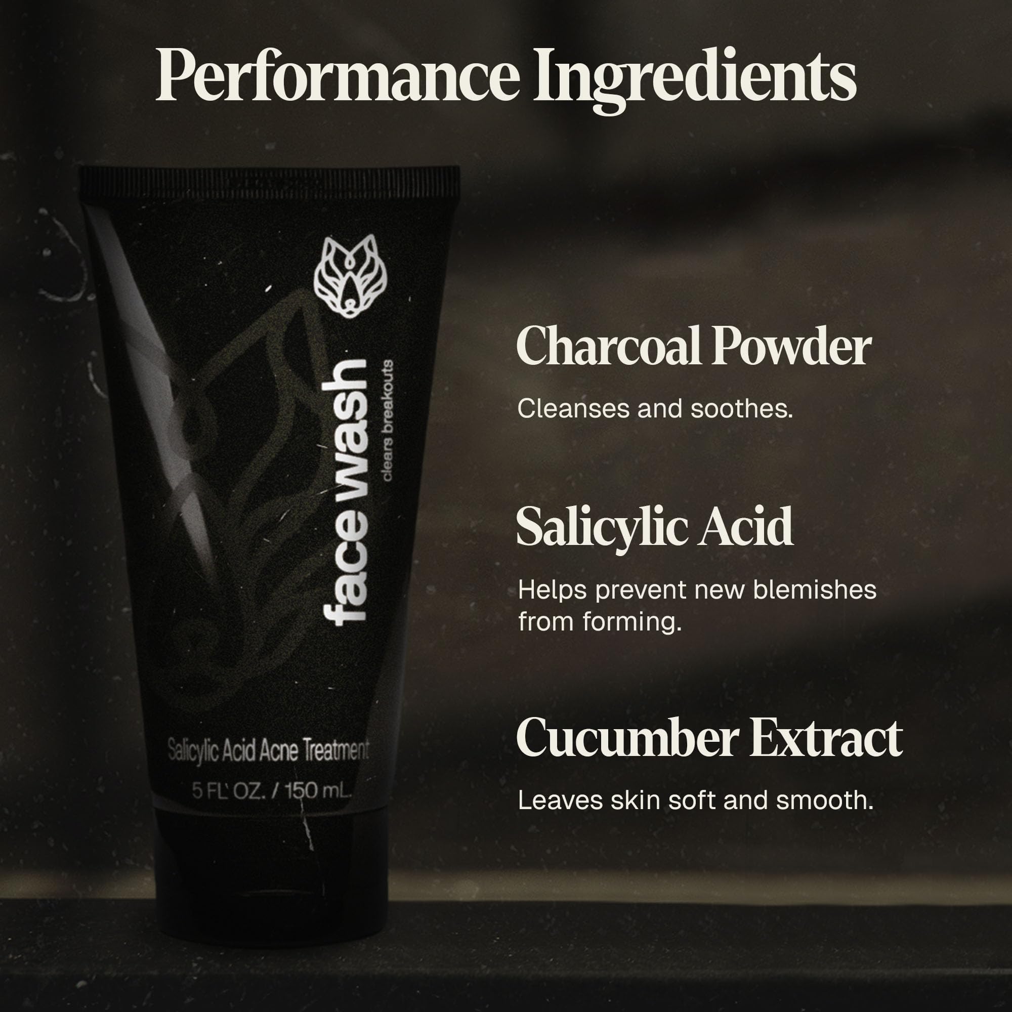 Black Wolf Two-pack face wash bottles emphasizing budget-friendly routine for daily cleansing.